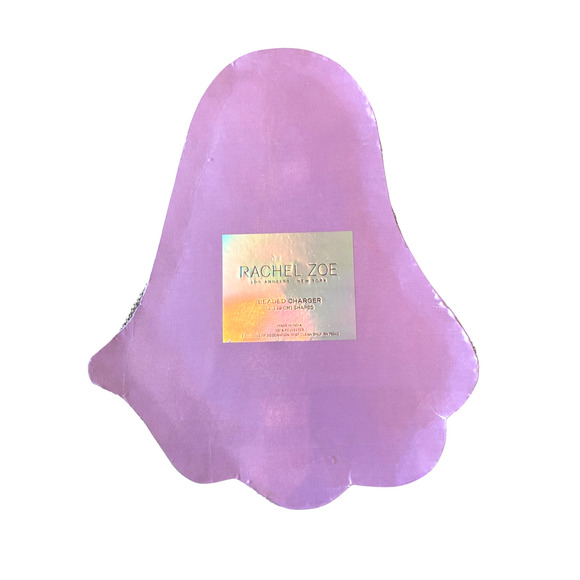 Rachel Zoe PINK GHOST Beaded Placemat 15in Halloween Glam Decor New - Picture 4 of 8